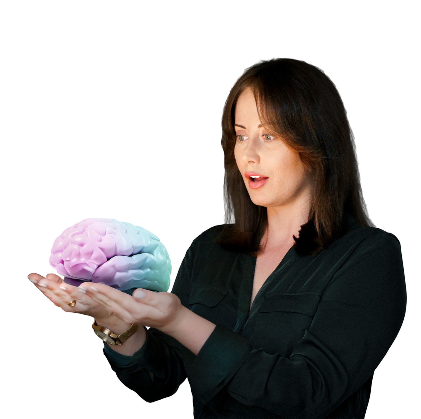 Blanka Pawlak holding a model of a human brain